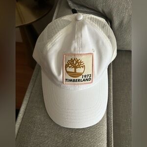 Timberland Men’s Snapback Cotton Logo Cap White  Pink Mesh Adjustable Hat OS